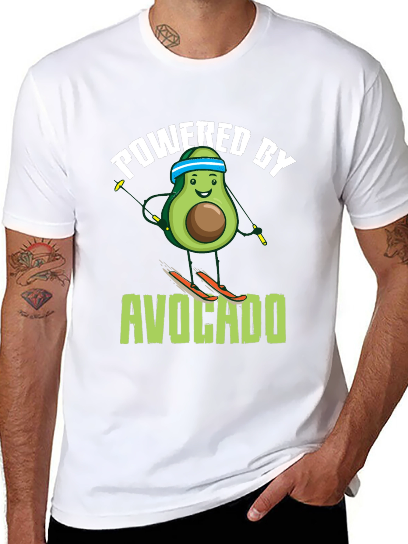 Powered by Avocado Skiing T-Shirt