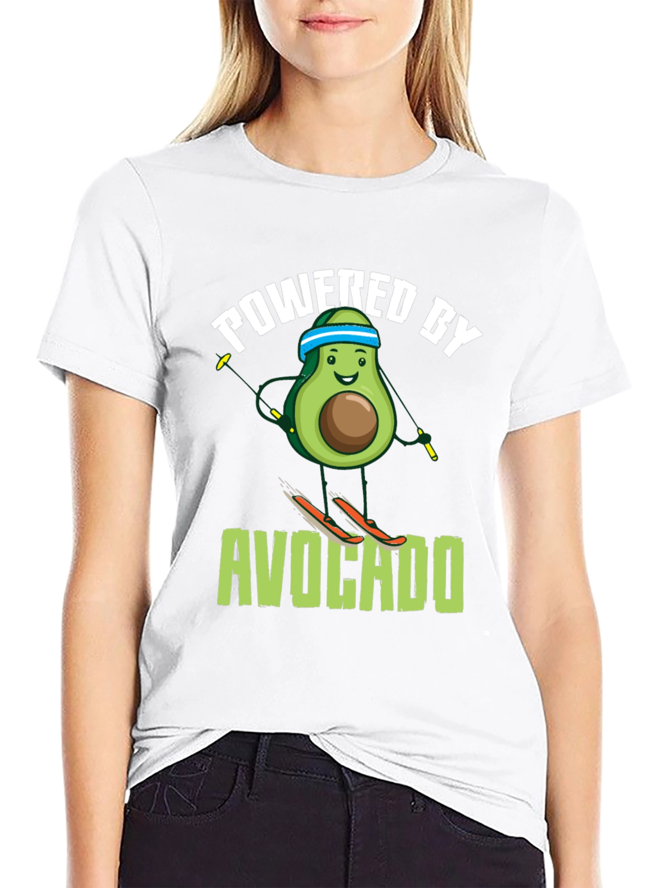 Powered by Avocado Skiing T-Shirt