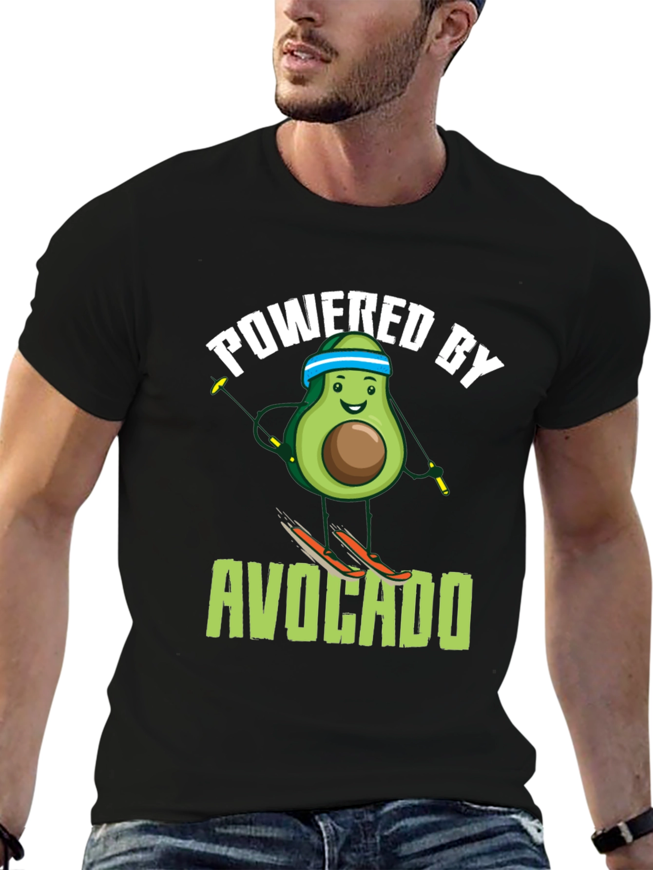 Powered by Avocado Skiing T-Shirt