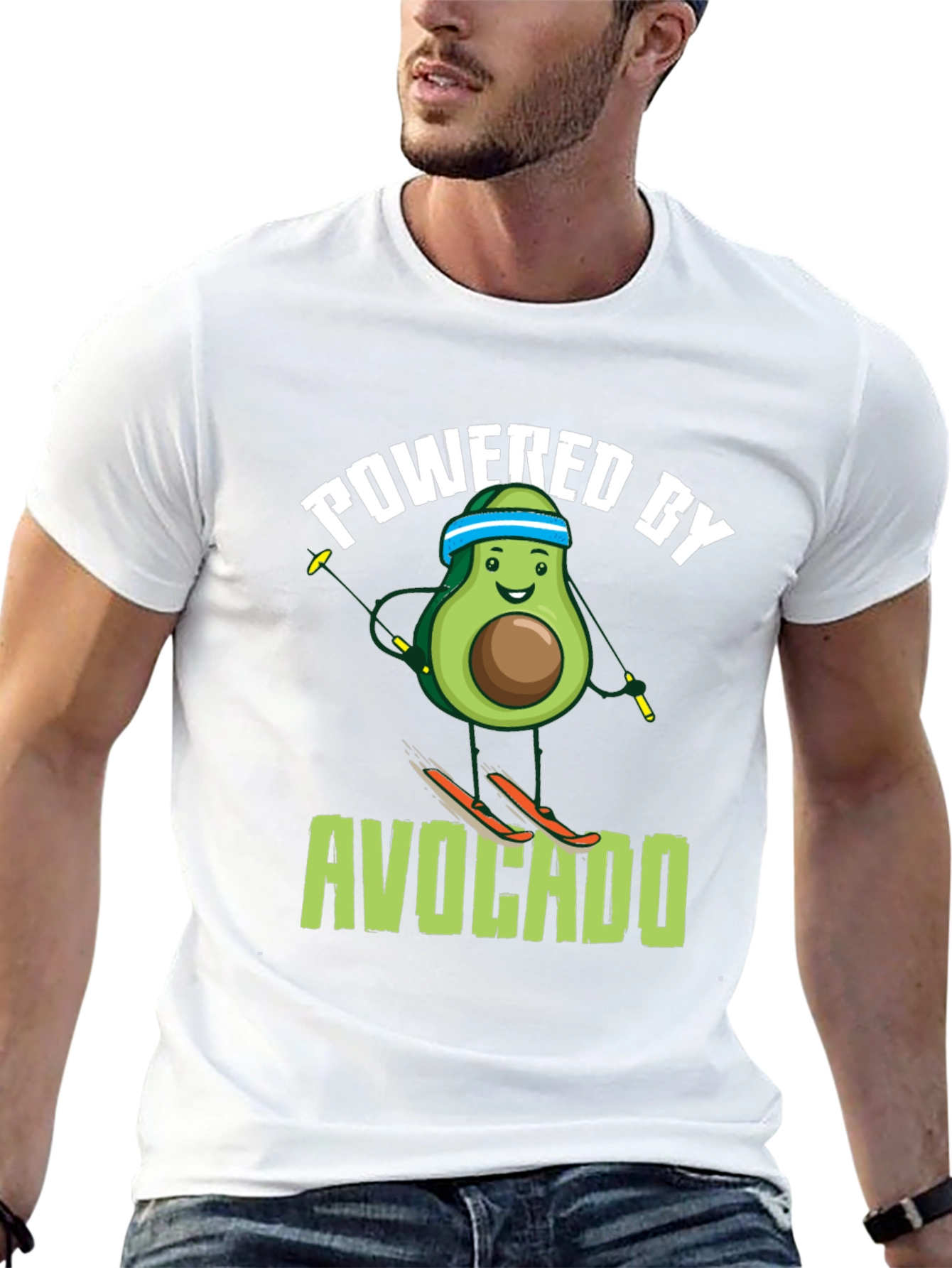 Powered by Avocado Skiing T-Shirt