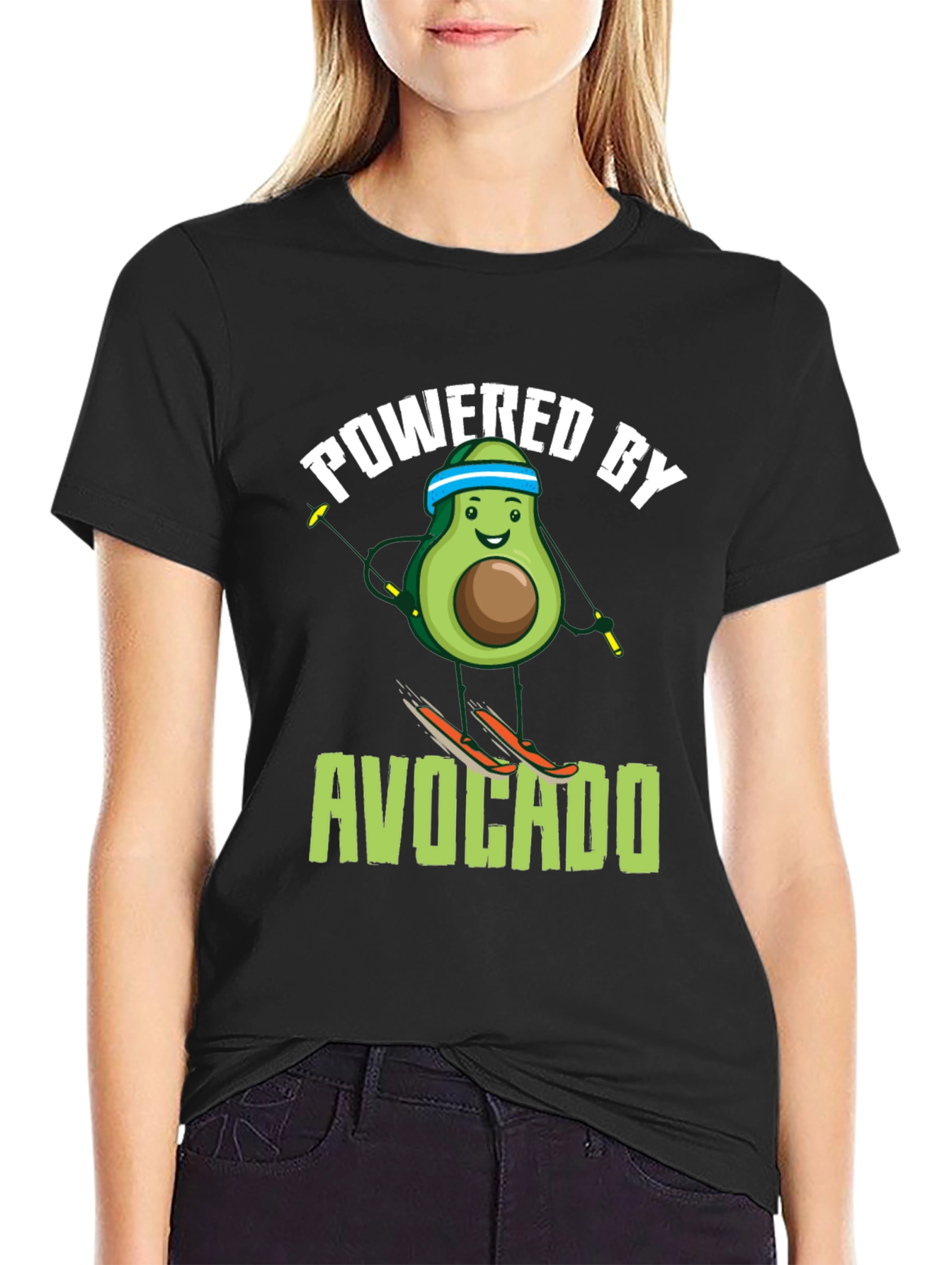 Powered by Avocado Skiing T-Shirt