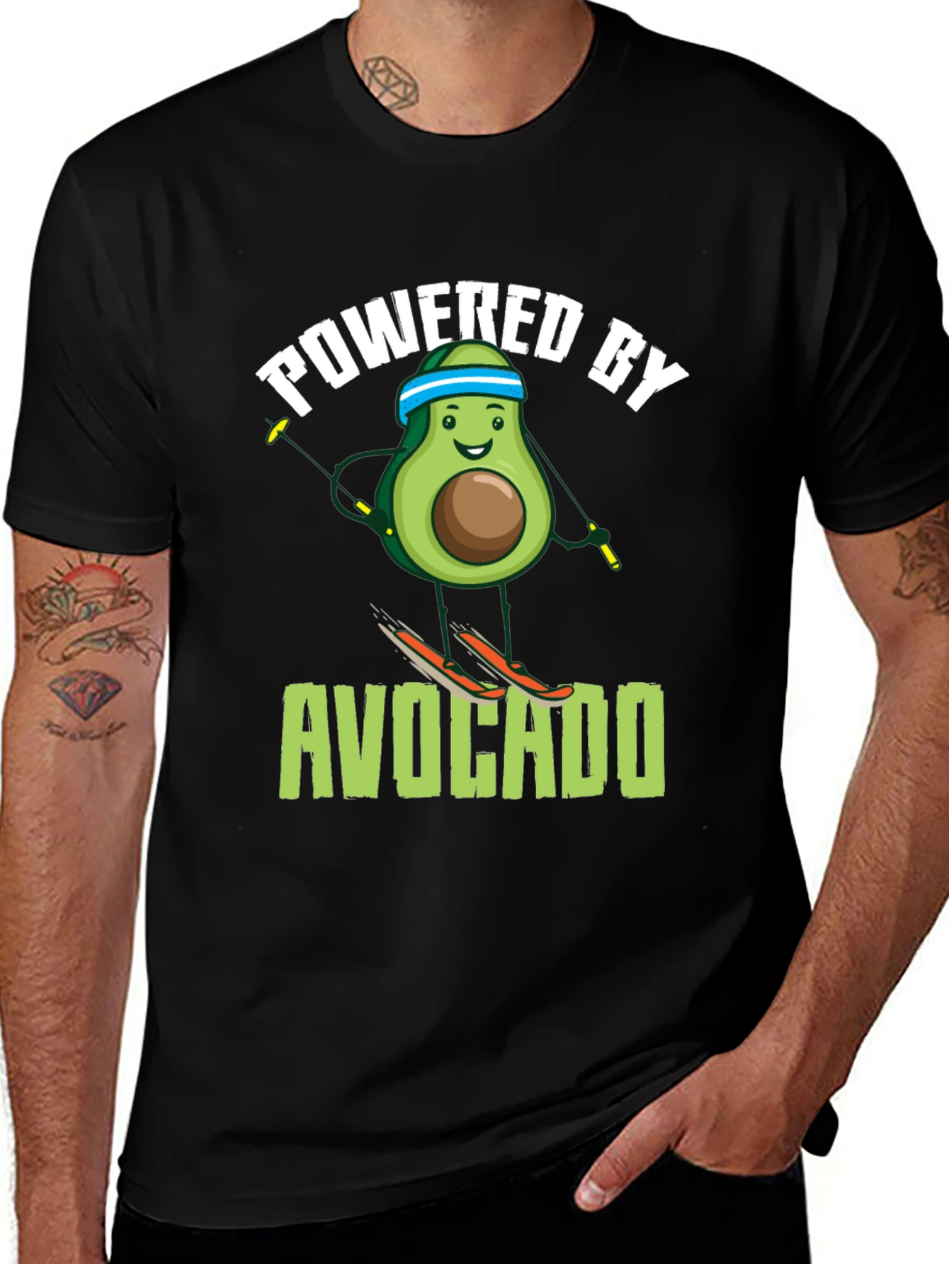 Powered by Avocado Skiing T-Shirt