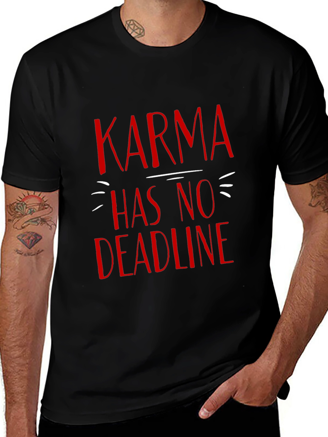 Karma Has No Deadline T-Shirt - Black Graphic Tee