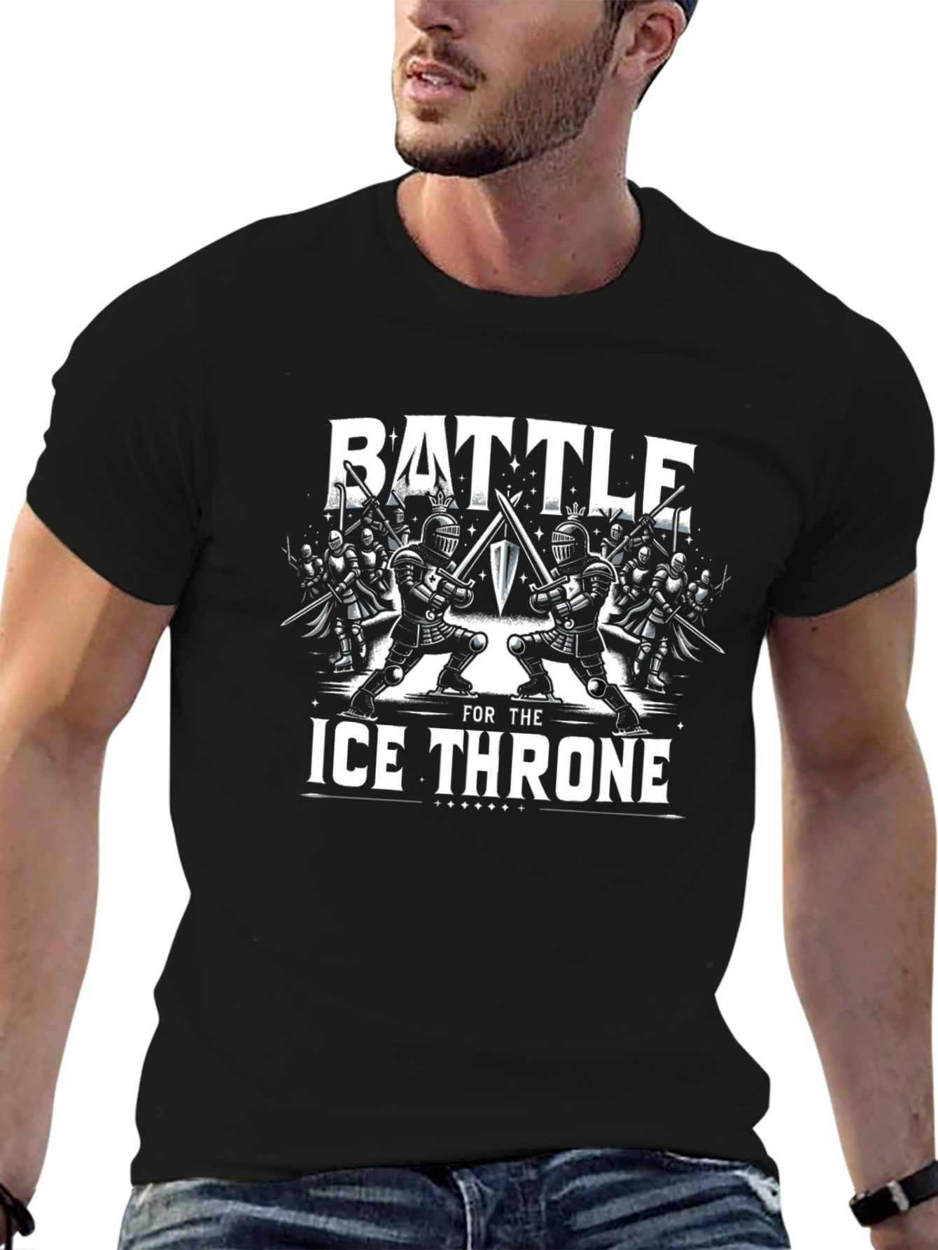 Battle for the Ice Throne Black Graphic T-Shirt