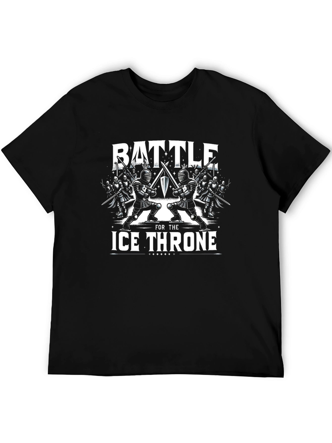 Battle for the Ice Throne Black Graphic T-Shirt