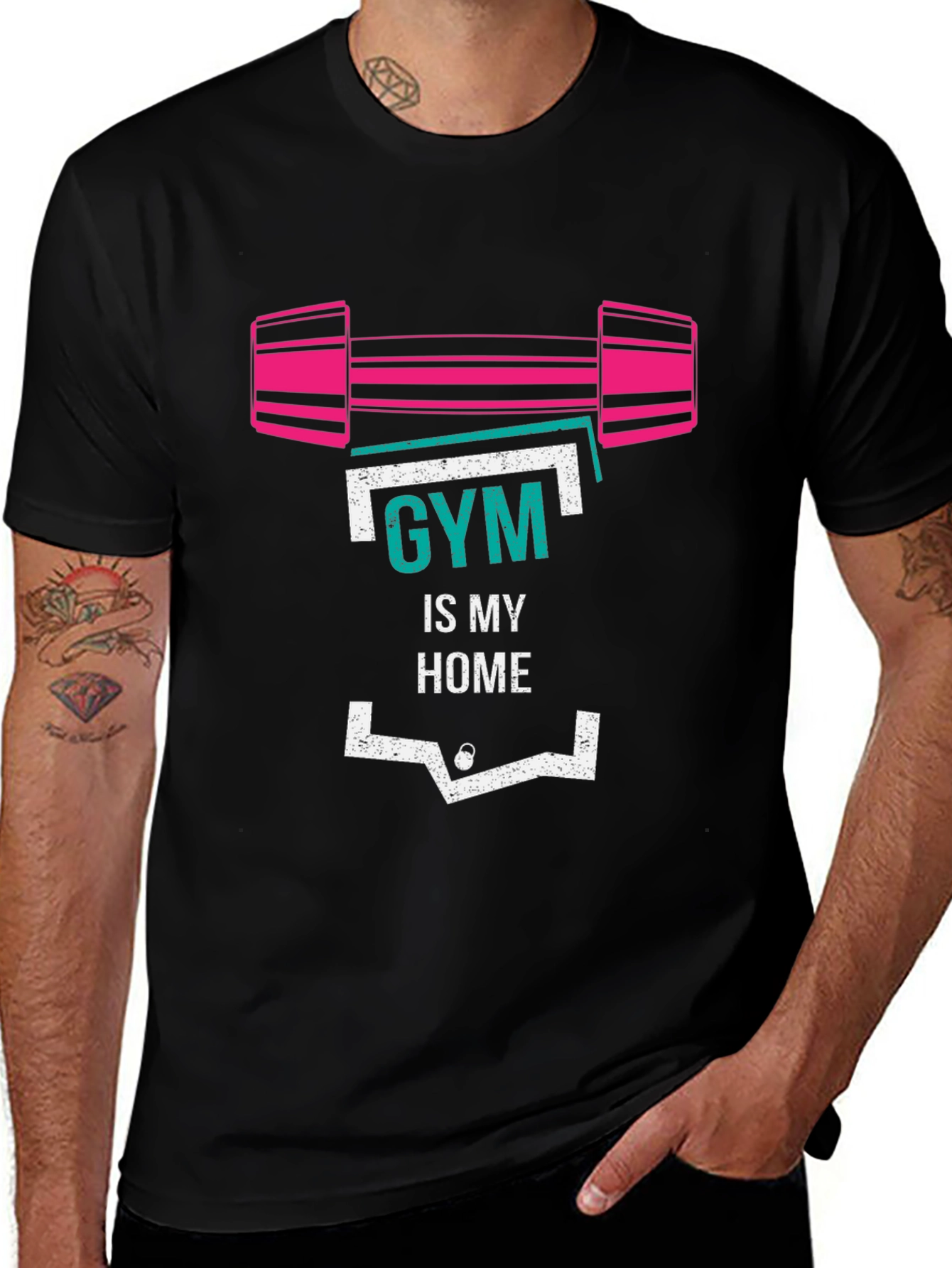 Gym Is My Home Graphic T-Shirt - Fitness Apparel
