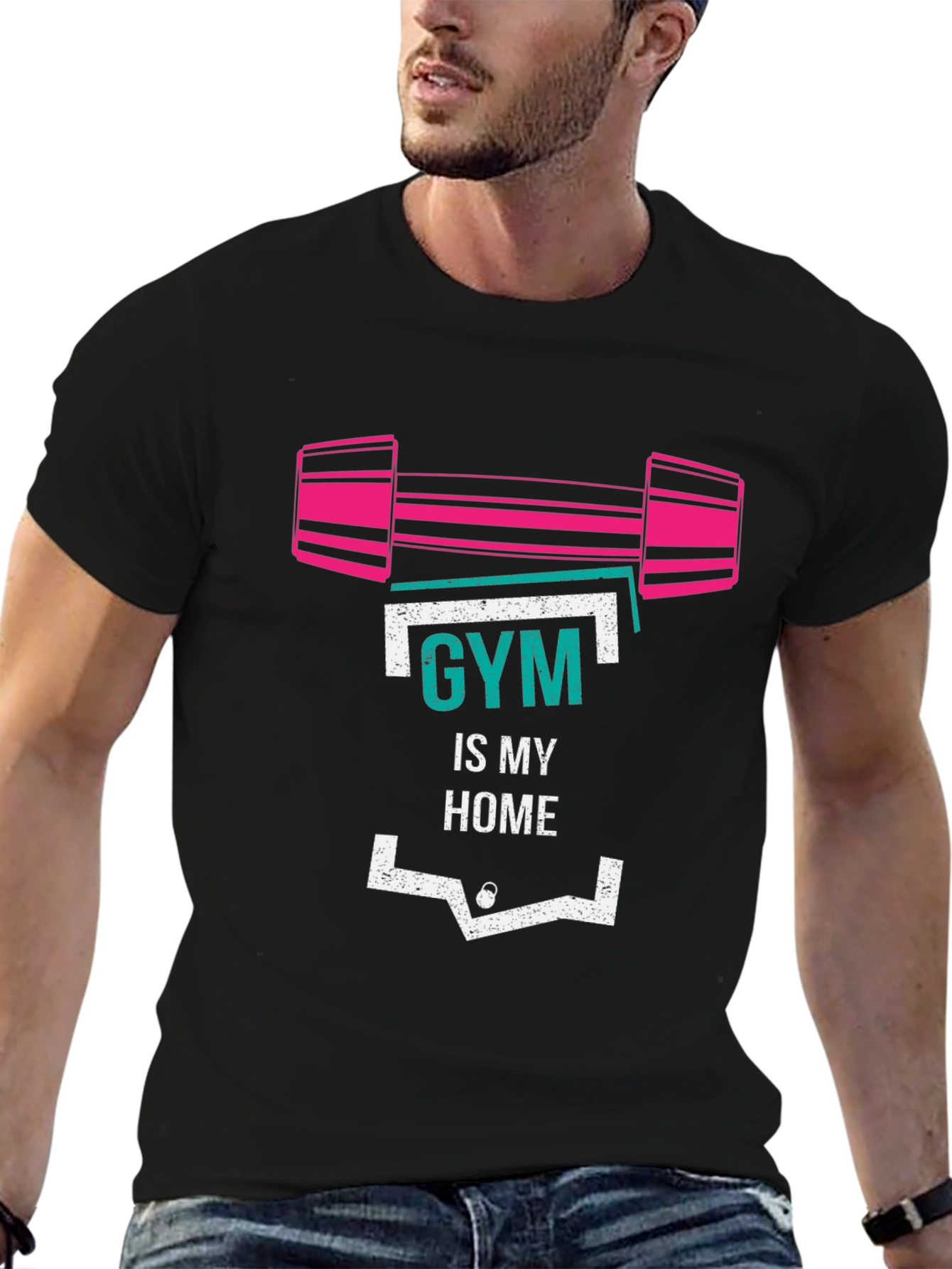 Gym Is My Home Graphic T-Shirt - Fitness Apparel