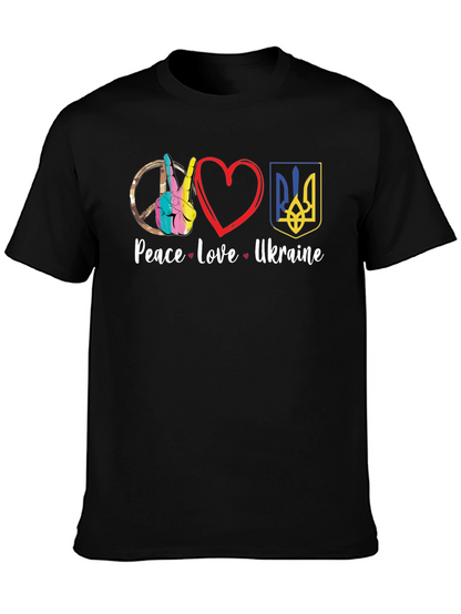 Peace Love Ukraine Graphic Tee - Black Unisex T-Shirt