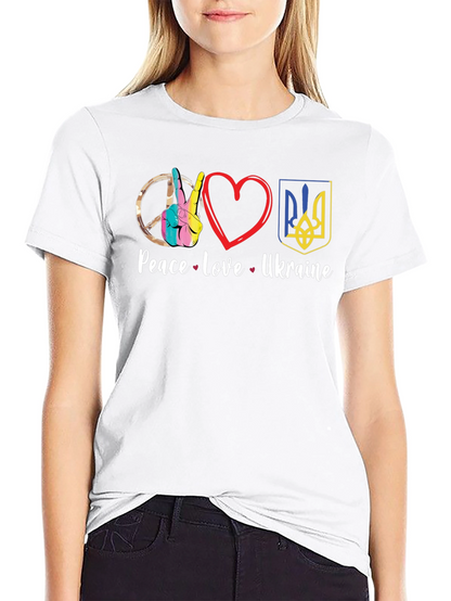 Peace Love Ukraine Graphic Tee - Black Unisex T-Shirt