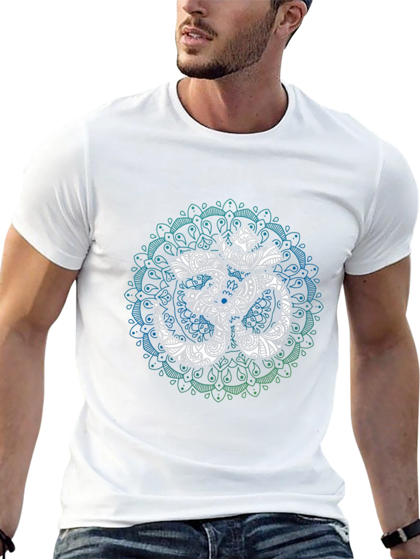 Om Mandala Graphic Tee - Black