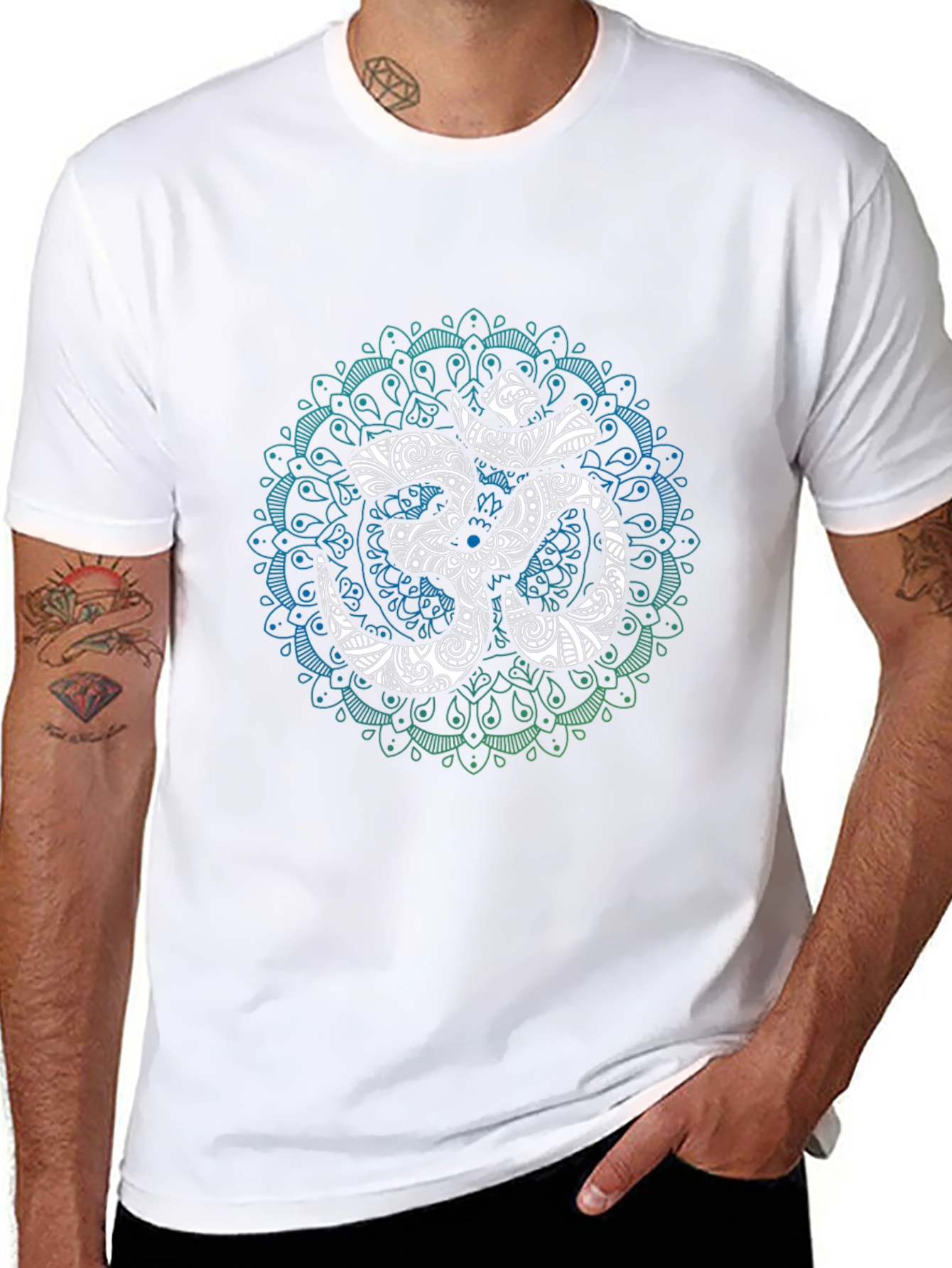 Om Mandala Graphic Tee - Black