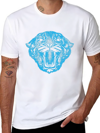 Blue Tiger Graphic Black T-Shirt