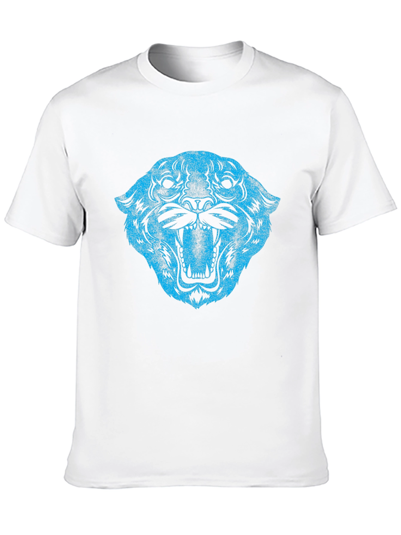 Blue Tiger Graphic Black T-Shirt
