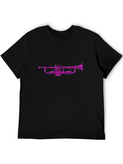 Geometric Trumpet Graphic Tee - Cool Music Shirt