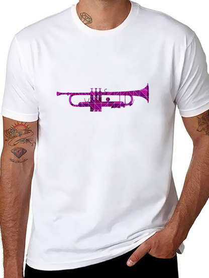Geometric Trumpet Graphic Tee - Cool Music Shirt