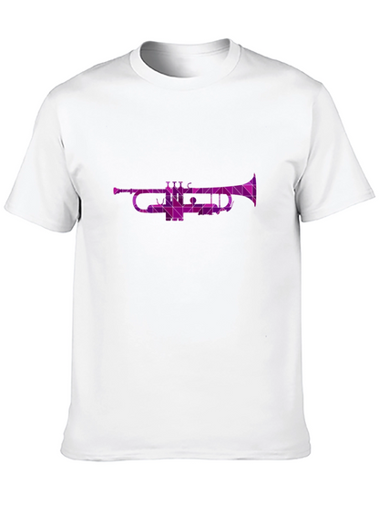 Geometric Trumpet Graphic Tee - Cool Music Shirt