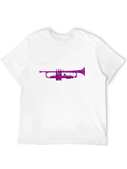Geometric Trumpet Graphic Tee - Cool Music Shirt