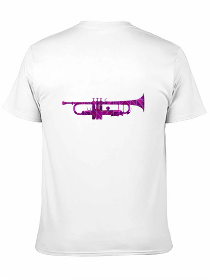 Geometric Trumpet Graphic Tee - Cool Music Shirt
