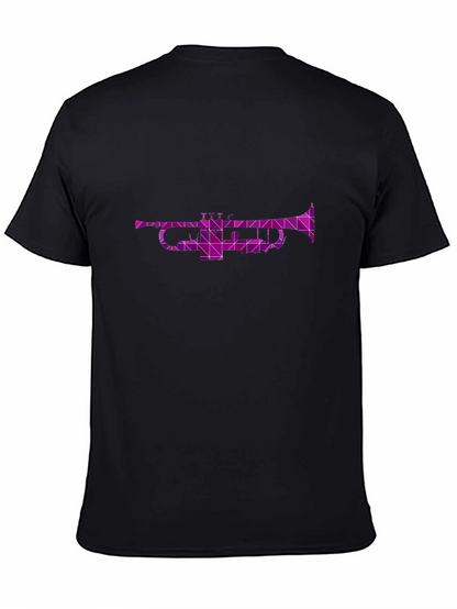 Geometric Trumpet Graphic Tee - Cool Music Shirt