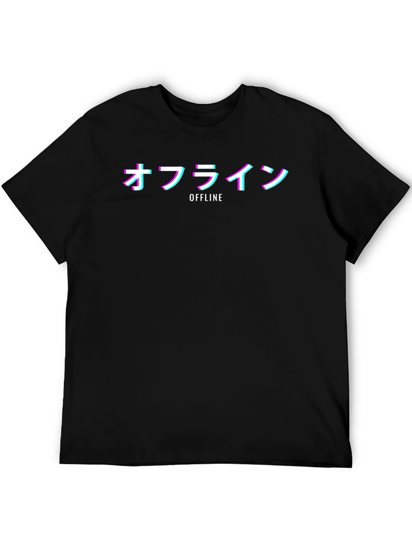 Offline Kanji T-Shirt - Glitch Vaporwave Style