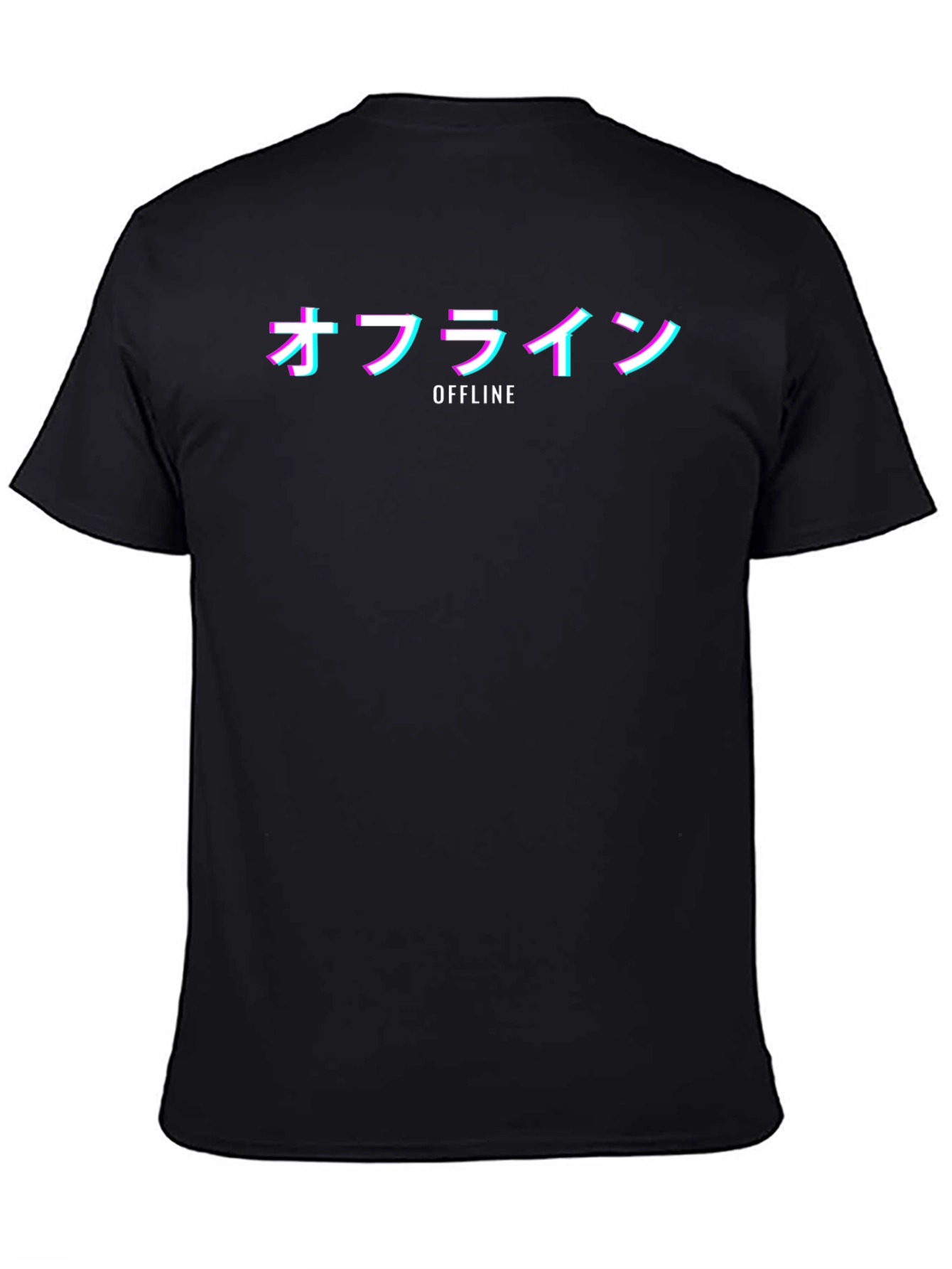 Offline Kanji T-Shirt - Glitch Vaporwave Style