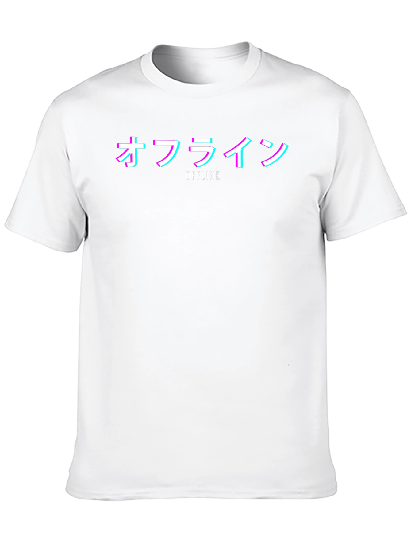 Offline Kanji T-Shirt - Glitch Vaporwave Style