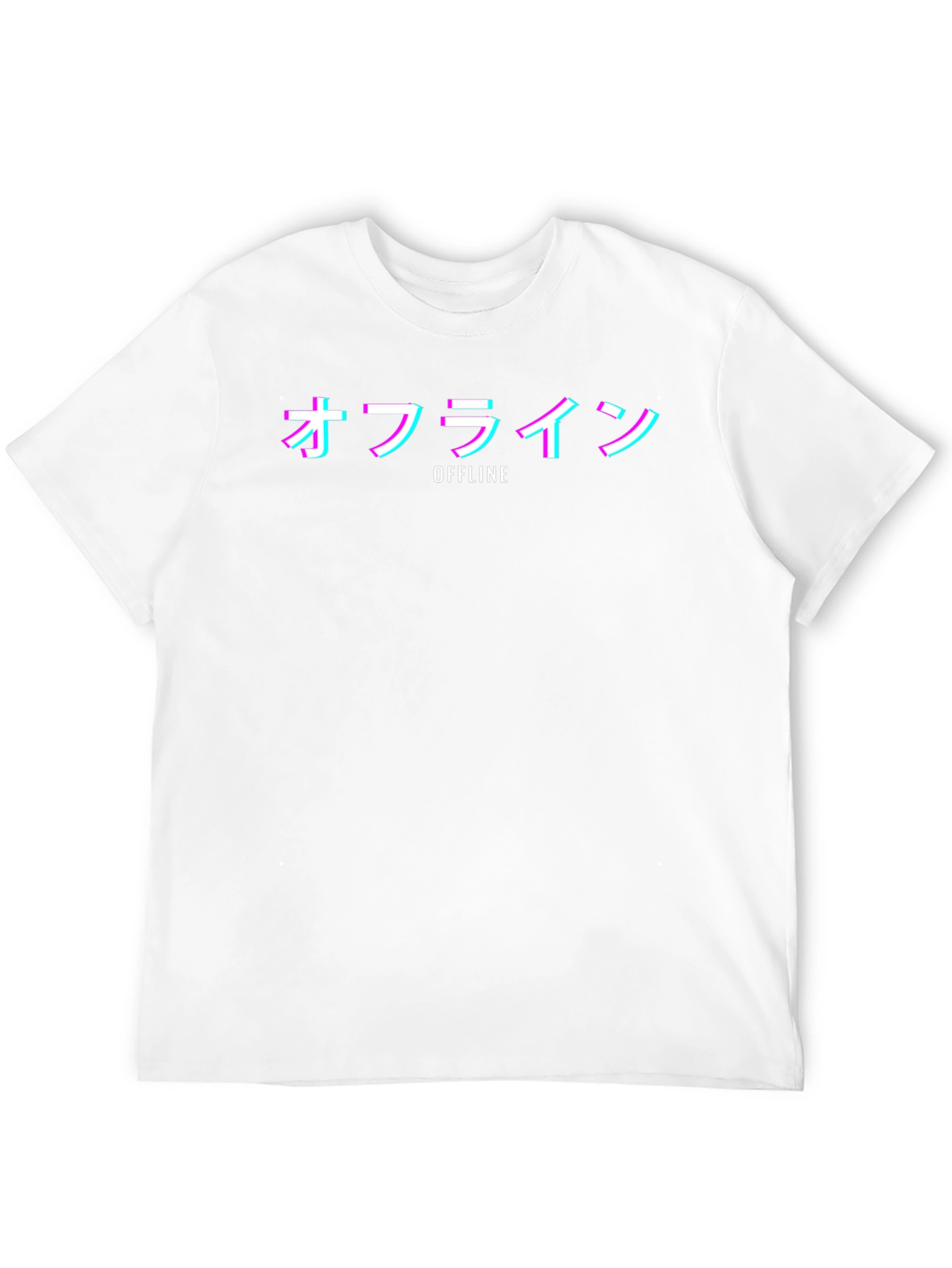 Offline Kanji T-Shirt - Glitch Vaporwave Style