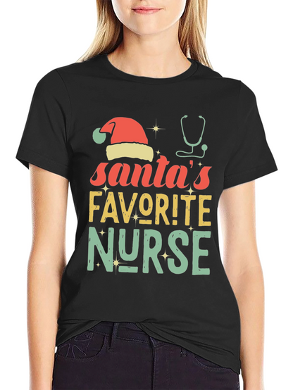 Santas Favorite Nurse Christmas T-Shirt