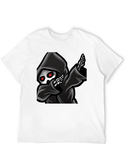 Grim Reaper Dabbing Graphic Tee - Black Cotton T-Shirt