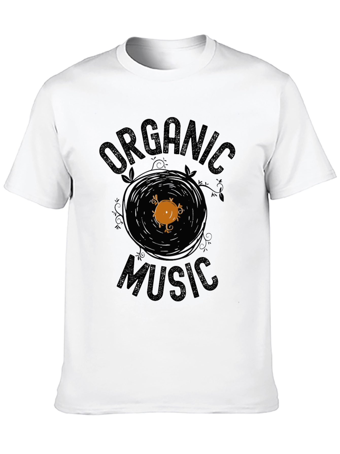 Organic Music Graphic Tee - Black Cotton T-Shirt