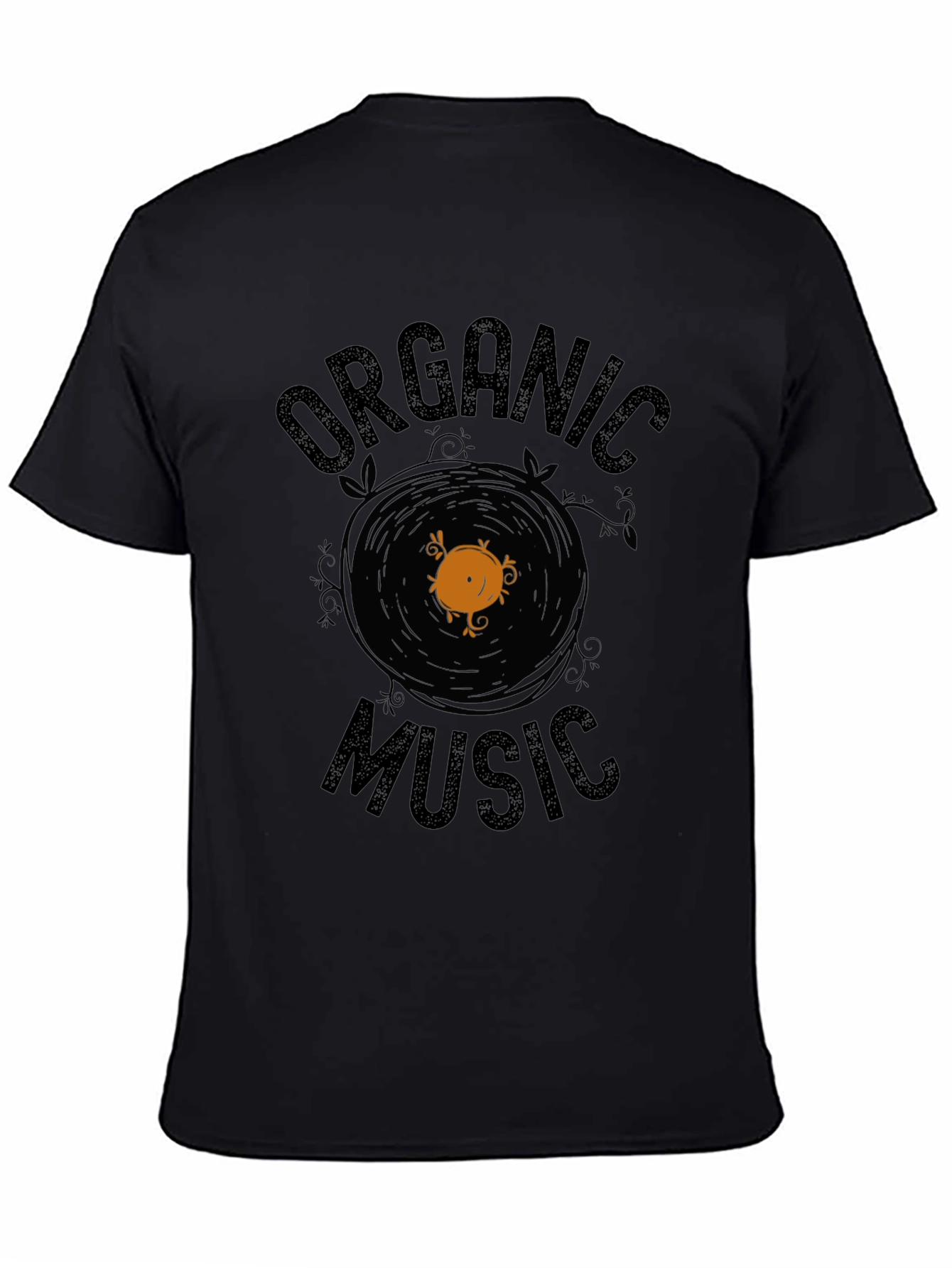 Organic Music Graphic Tee - Black Cotton T-Shirt