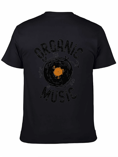 Organic Music Graphic Tee - Black Cotton T-Shirt