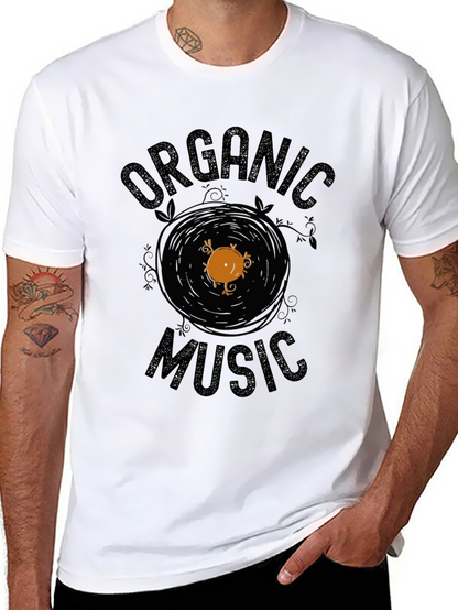 Organic Music Graphic Tee - Black Cotton T-Shirt