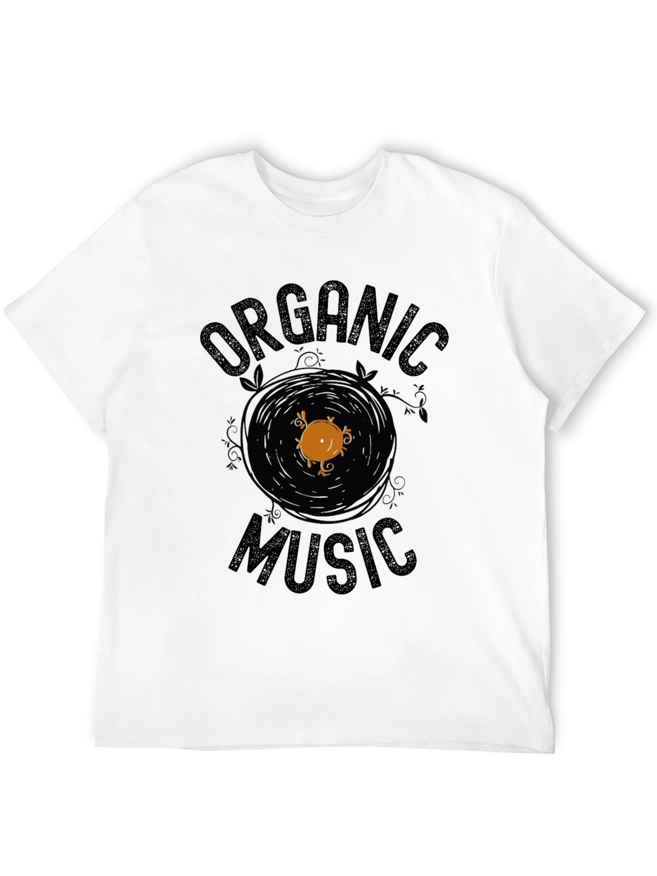 Organic Music Graphic Tee - Black Cotton T-Shirt