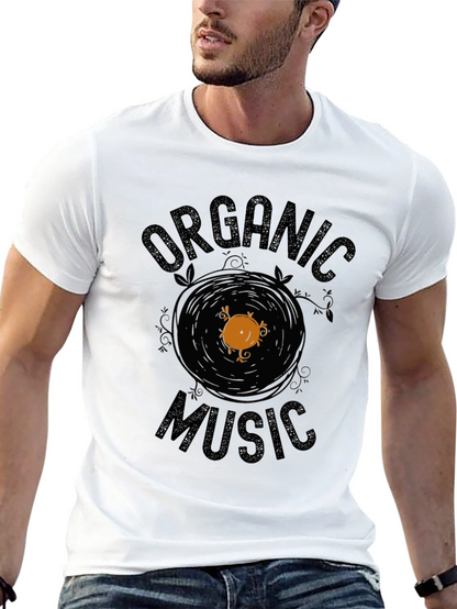 Organic Music Graphic Tee - Black Cotton T-Shirt