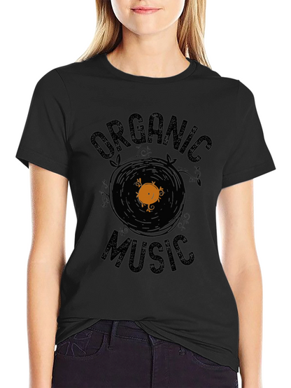 Organic Music Graphic Tee - Black Cotton T-Shirt