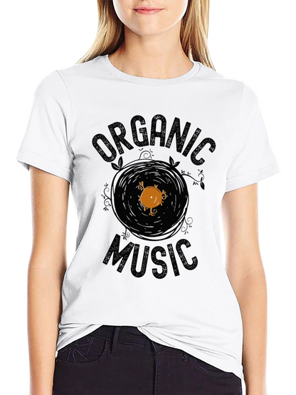 Organic Music Graphic Tee - Black Cotton T-Shirt