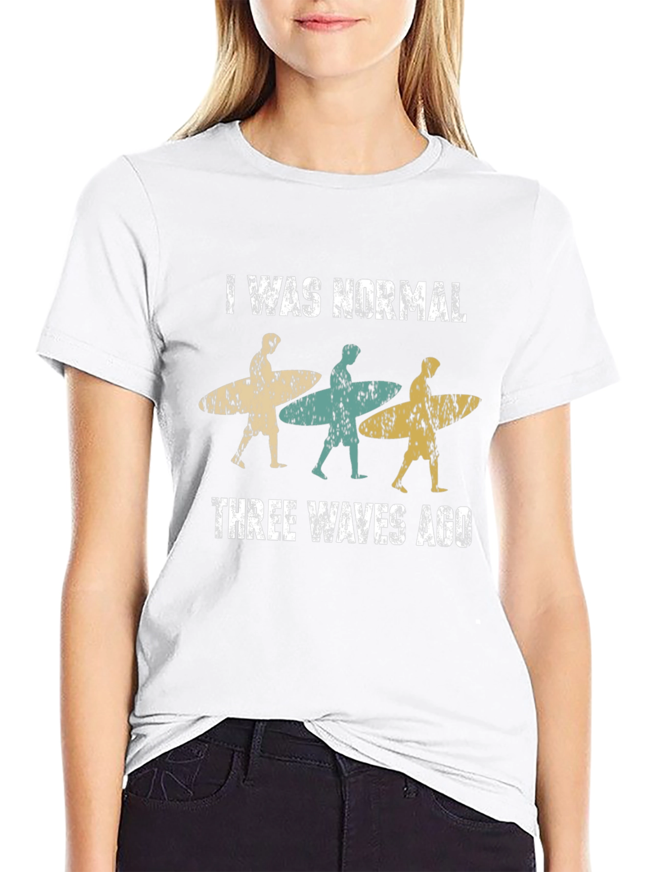 I Was Normal Three Waves Ago Surfing T-Shirt