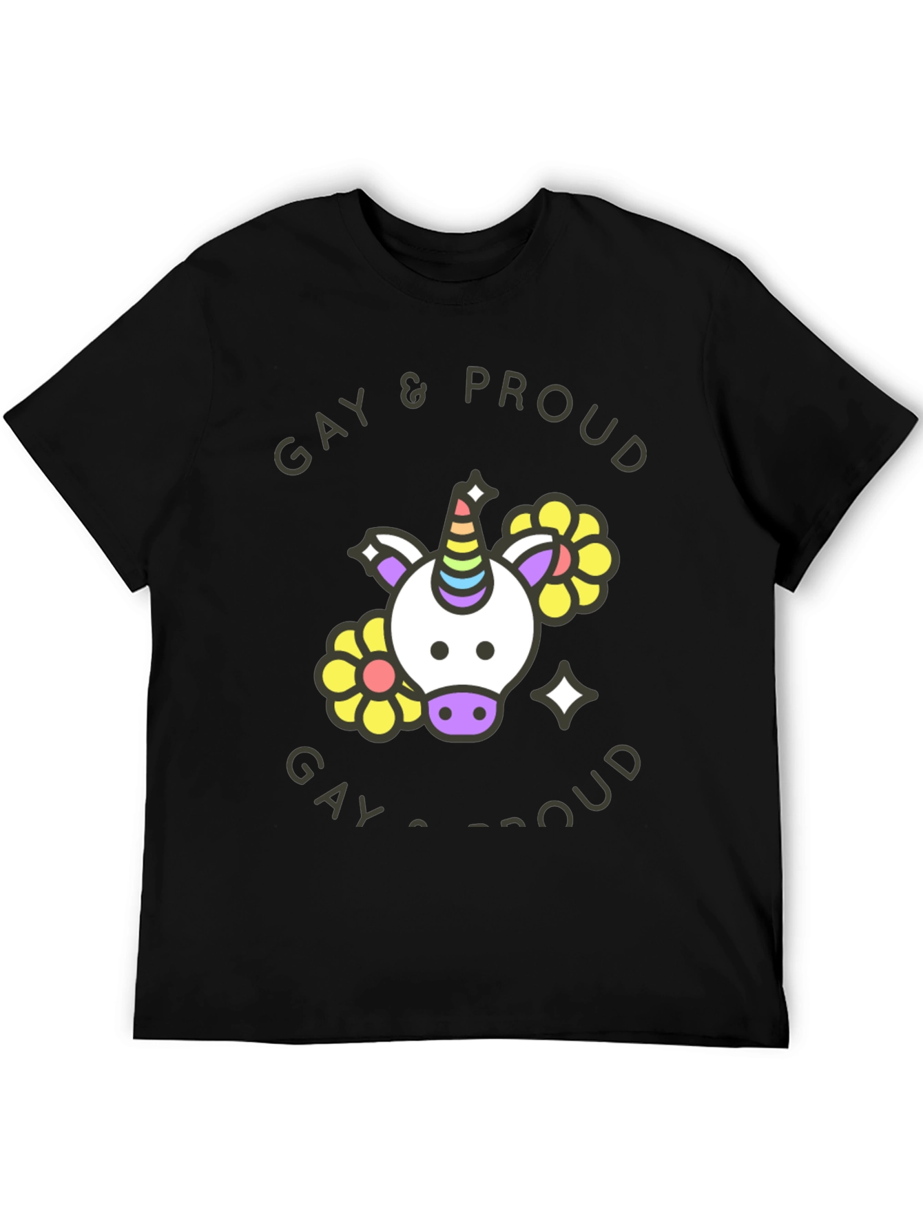 Gay & Proud Unicorn Graphic Tee