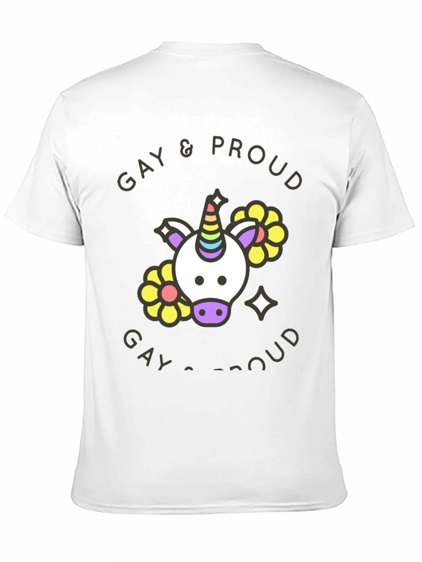 Gay & Proud Unicorn Graphic Tee