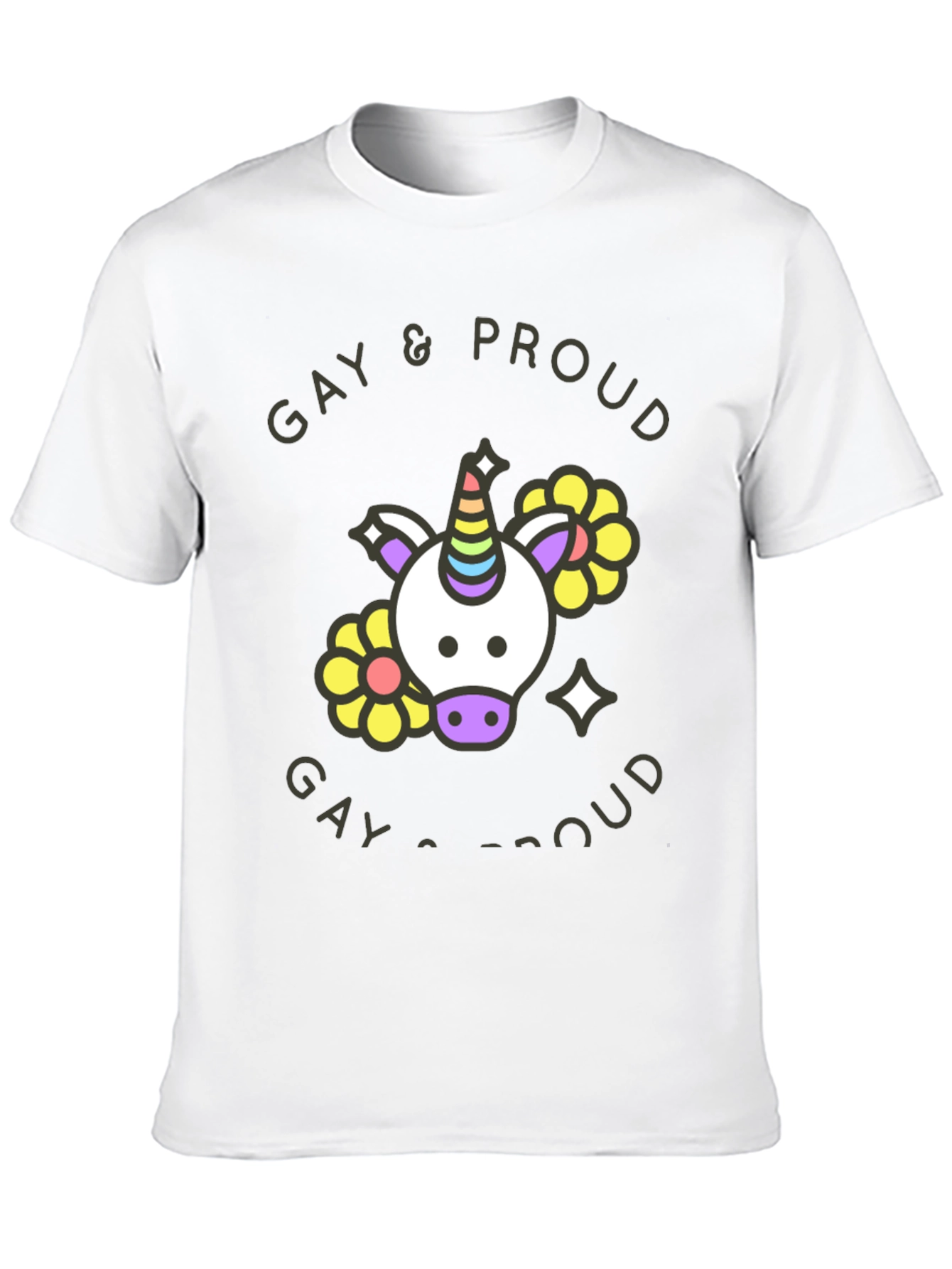 Gay & Proud Unicorn Graphic Tee