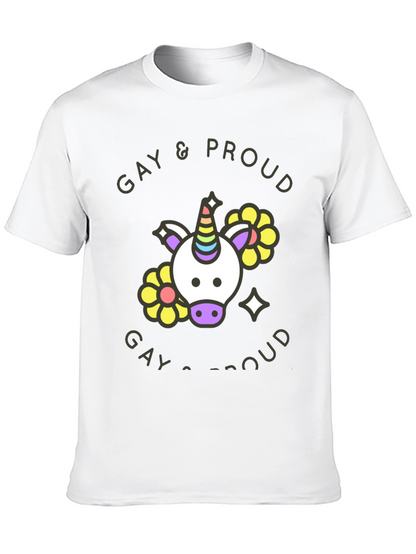 Gay & Proud Unicorn Graphic Tee
