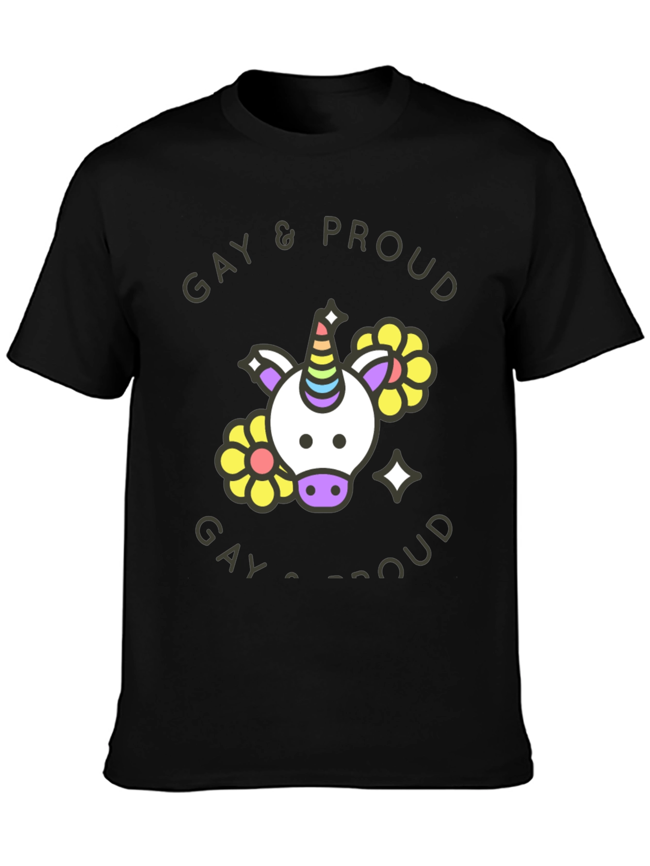Gay & Proud Unicorn Graphic Tee