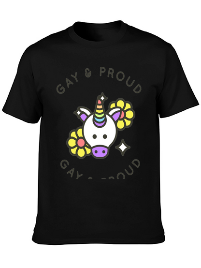 Gay & Proud Unicorn Graphic Tee