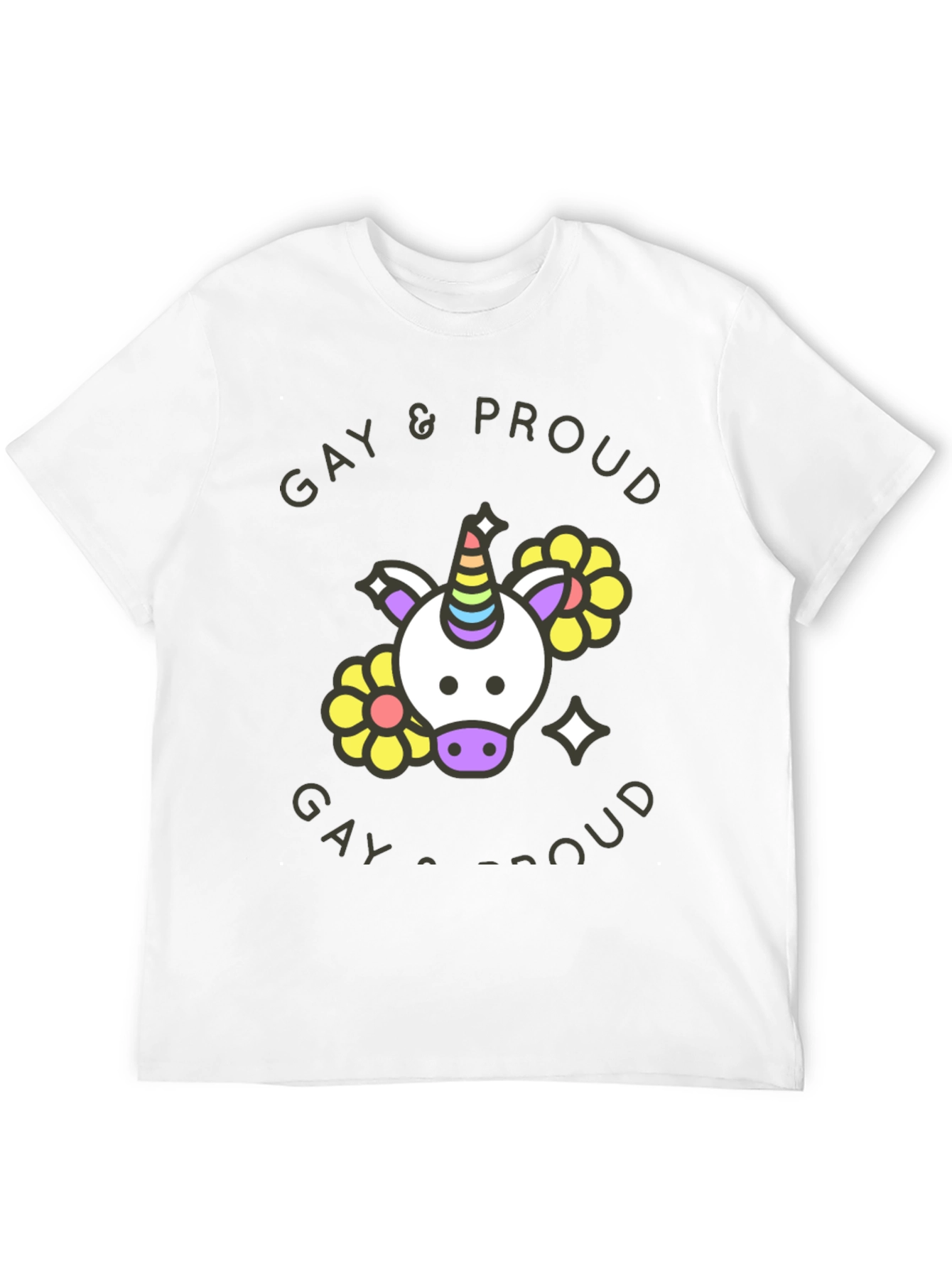 Gay & Proud Unicorn Graphic Tee