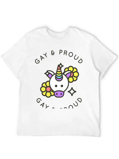 Gay & Proud Unicorn Graphic Tee