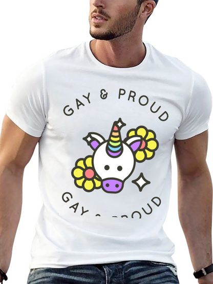 Gay & Proud Unicorn Graphic Tee