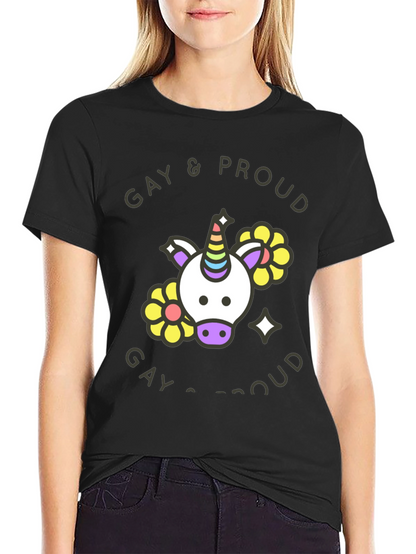 Gay & Proud Unicorn Graphic Tee