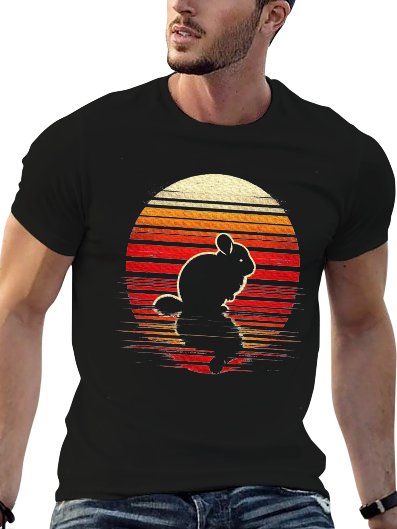 Retro Chinchilla Sunset Graphic Tee