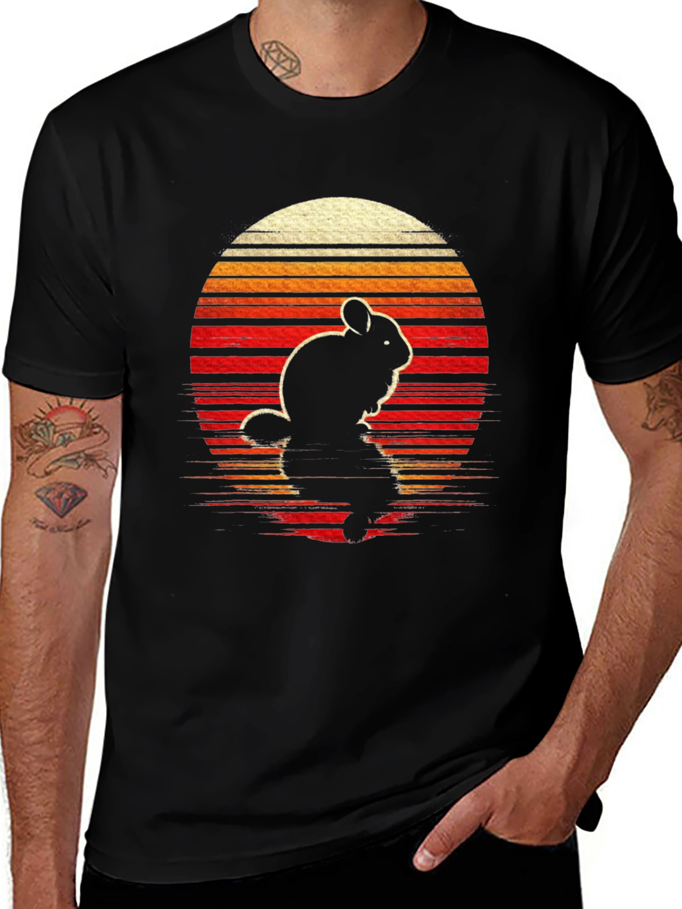 Retro Chinchilla Sunset Graphic Tee